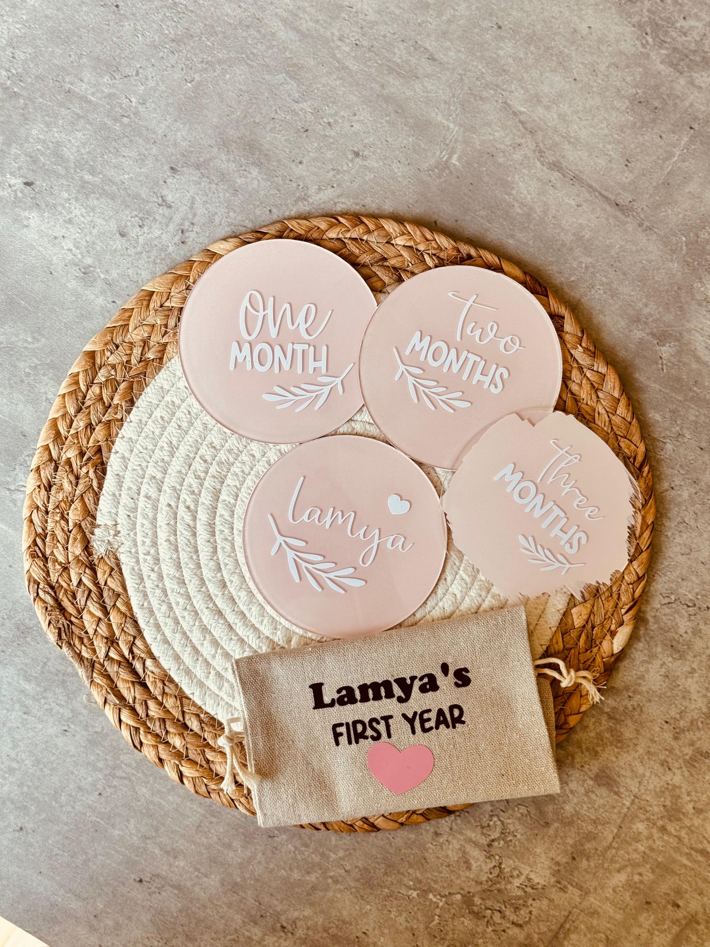 Baby Milestones Discs | Handmade Baby Keepsakes | Crafted by Lumiere