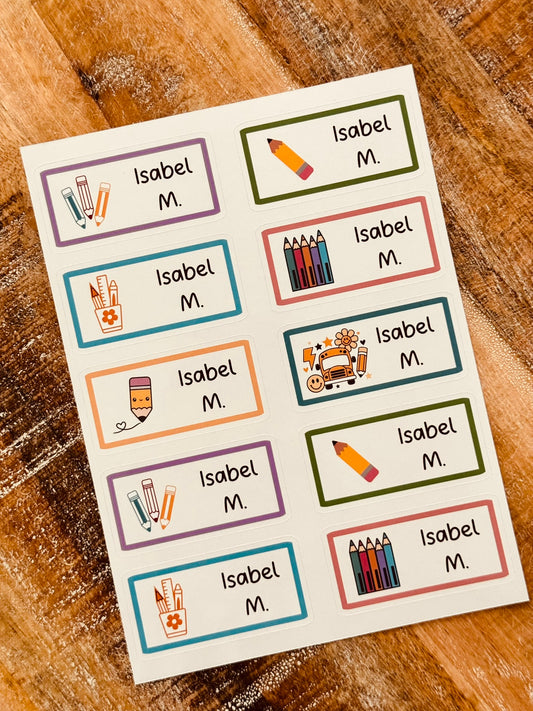 Personalized School Sticker Labels