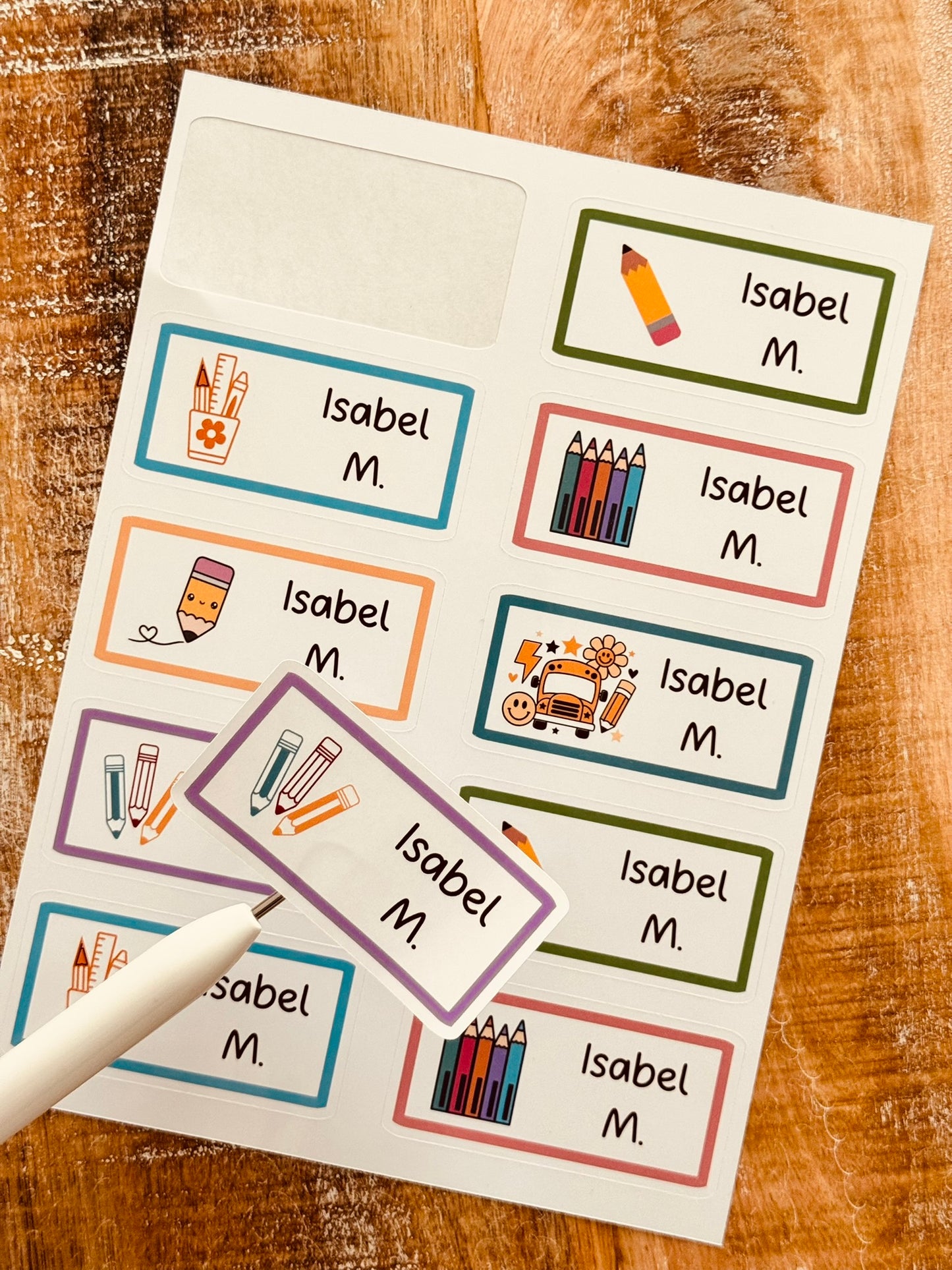 Personalized School Sticker Labels