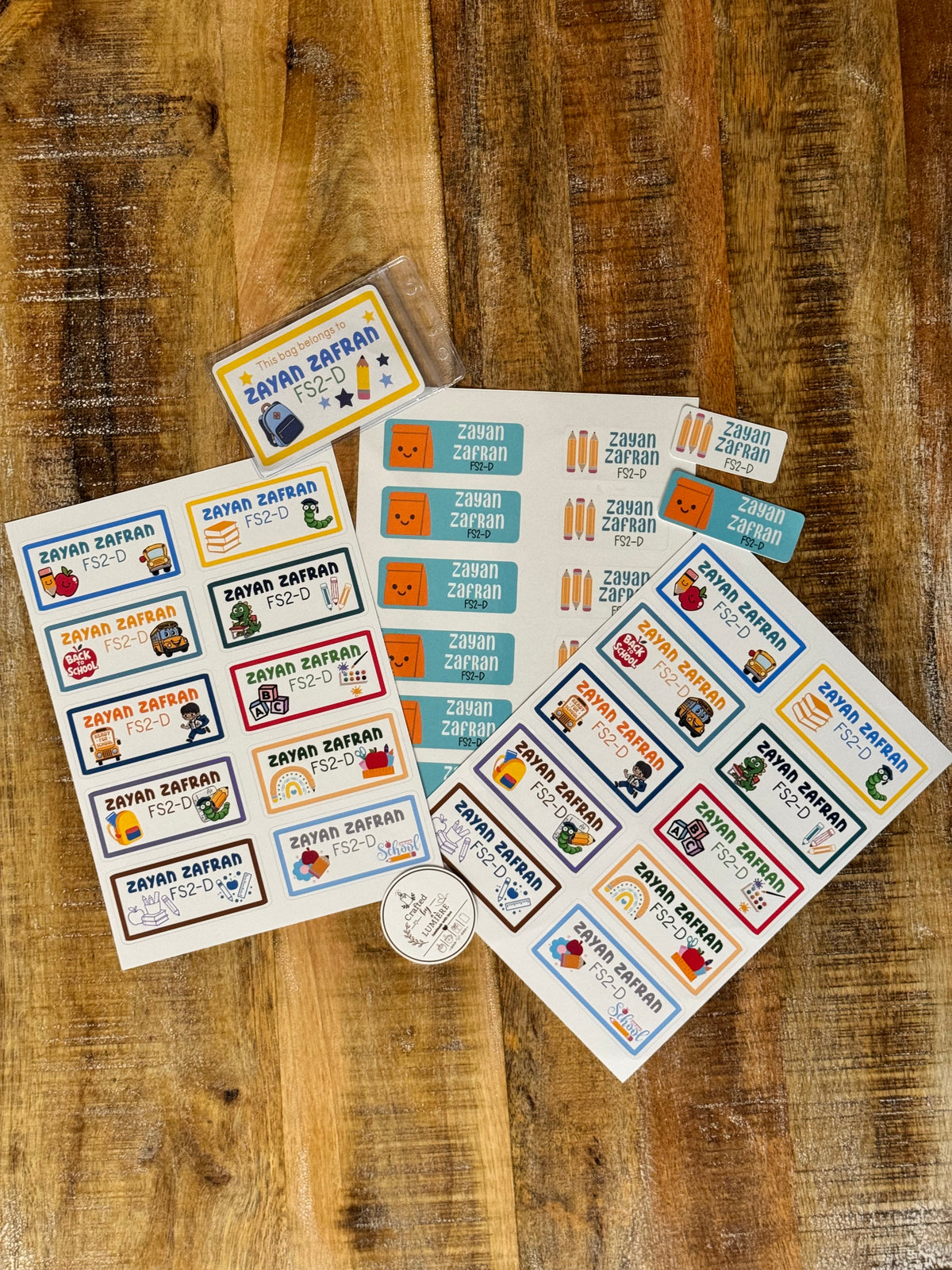 Personalized School Sticker Name Labels for Kids | Crafted By Lumiere UAE