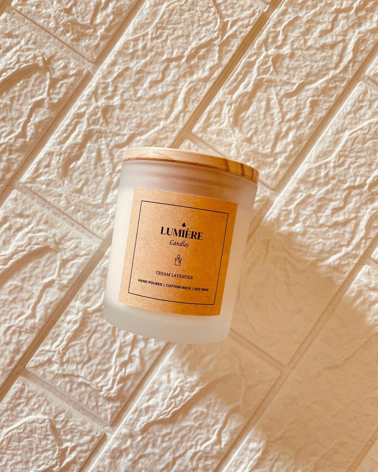 Cream Lavender Soy Wax Scented Candle - 7.5 oz - Summer Sale | Crafted by Lumiere