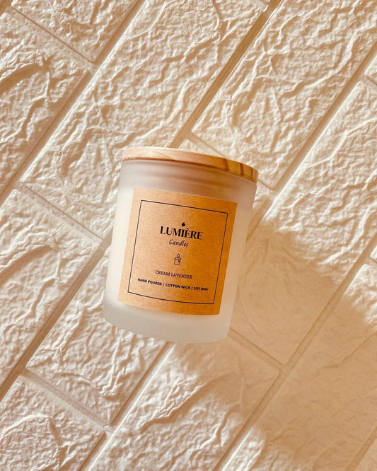 Cream Lavender Soy Wax Scented Candle - 7.5 oz - Summer Sale | Crafted by Lumiere