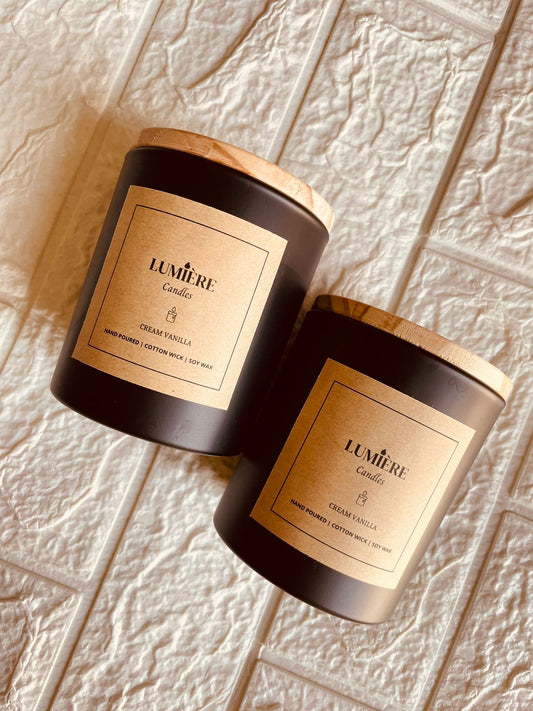 Cream Vanilla Soy Wax Scented Candle - 7.5 oz - Summer Sale | Crafted by Lumiere