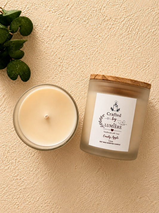 Candy Apple Soy Wax Scented Candle 7.5 oz | Crafted By Lumiere Candles