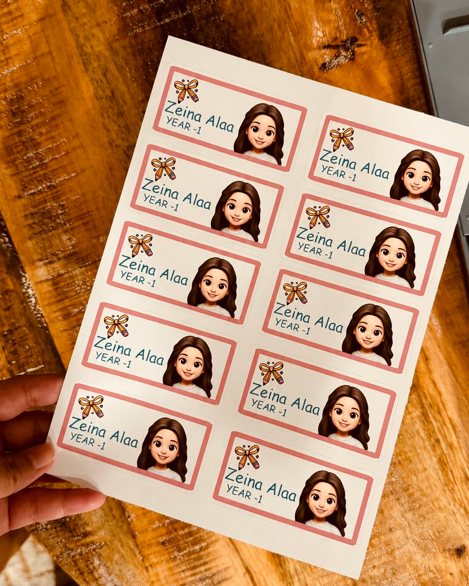 Personalized School Sticker Name Labels for Kids | Crafted By Lumiere UAE
