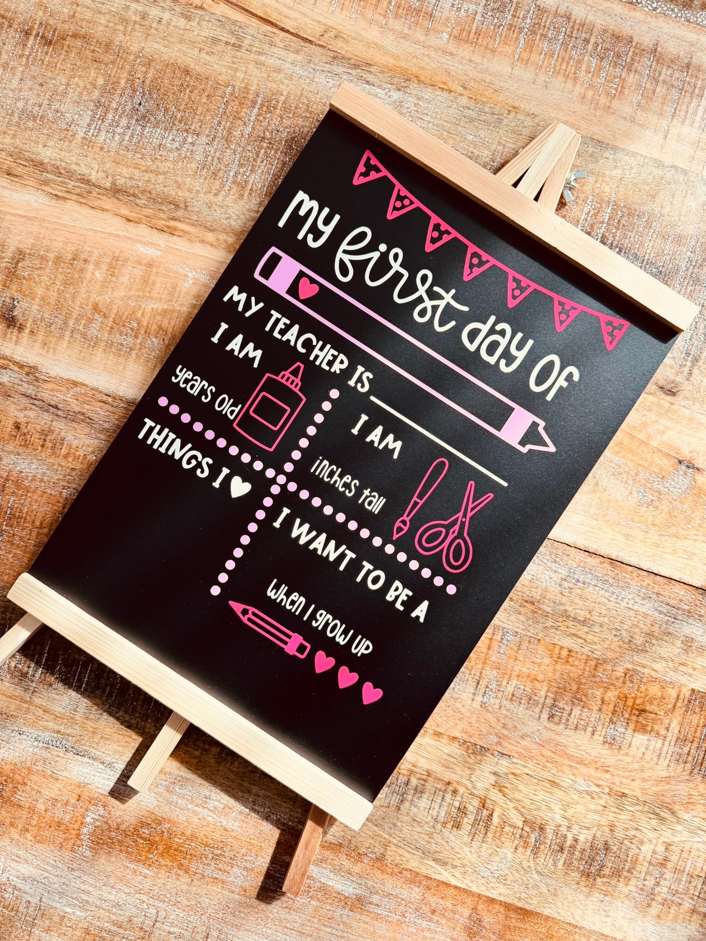 Custom School memory chalkboard with child's name for their first or last day at school | Personalized Back to school sign | UAE | Crafted By Lumiere