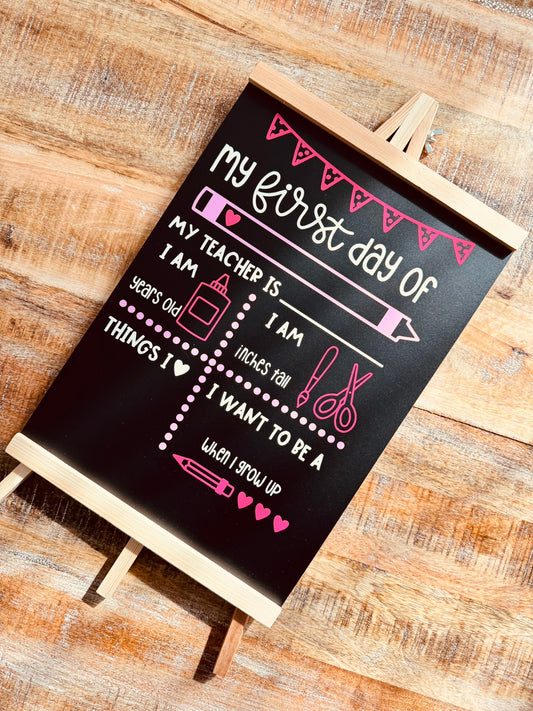Custom School memory chalkboard with child's name for their first or last day at school | Personalized Back to school sign | UAE | Crafted By Lumiere